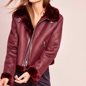 Ett Twa Anthropologie Faux Leather Jacket